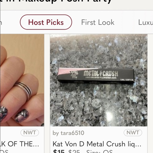 🎉3xHP🎉 Kat Von D Metal Crush liquid highlighter in Roseshock / New in Box - Picture 5 of 6